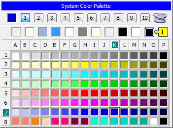 Dialog box for color selection