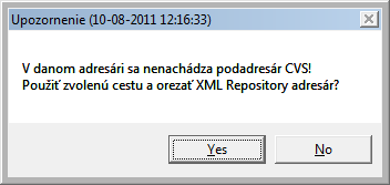 Nastavenie exp. podadresára podľa CVS Nastavenie exp. podadresára podľa CVS