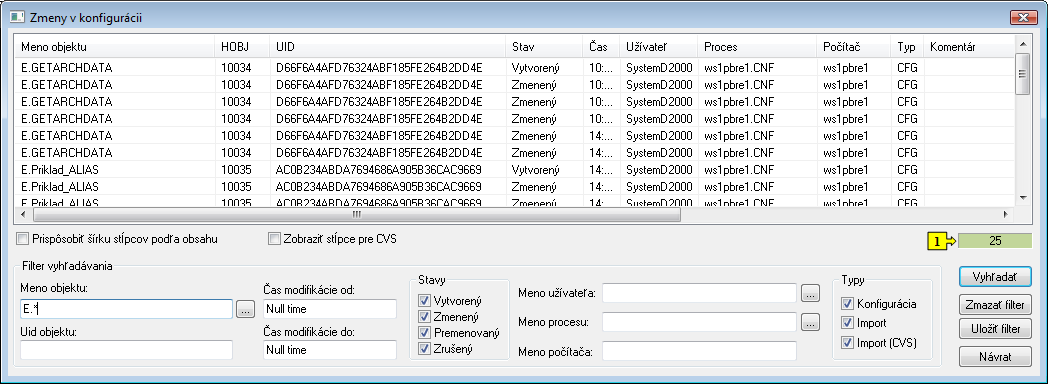 Prehľad log záznamov Prehľad log záznamov