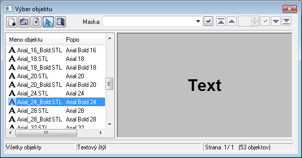 Zoznam textových štýlov Zoznam textových štýlov