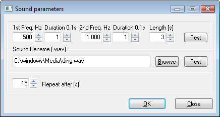 Sound parameters Sound parameters