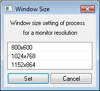 Window size setting