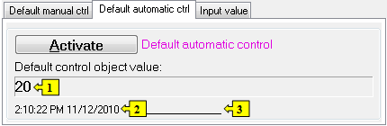 Default automatic control tab Default automatic control tab
