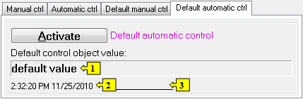 Default automatic control tab Default automatic control tab