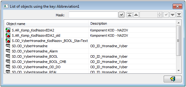 List of objects that use a given key List of objects that use a given key