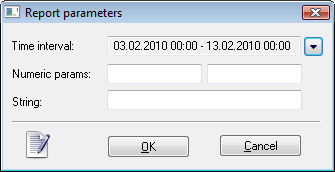 Setting the report parameters Setting the report parameters
