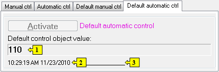 Default automatic control tab