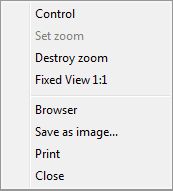 Pop-up menu to control pictures