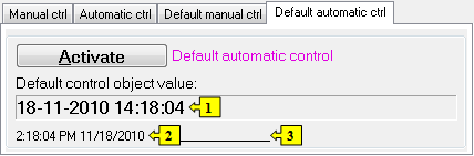Default automatic control tab