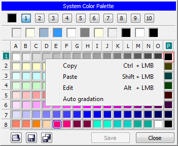 Editing system colors
