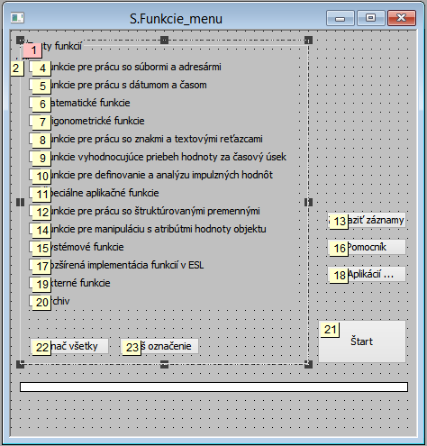 Example of numbering of windows controls