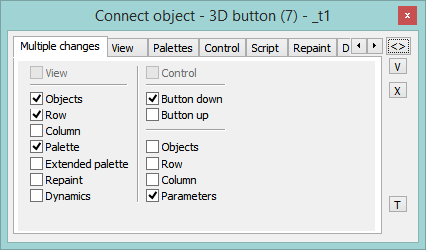 Connect object palette - Multiple change tab