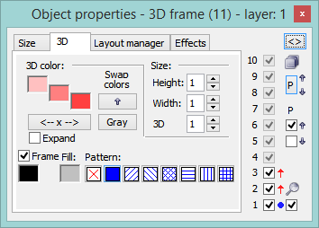 3D frame parameters