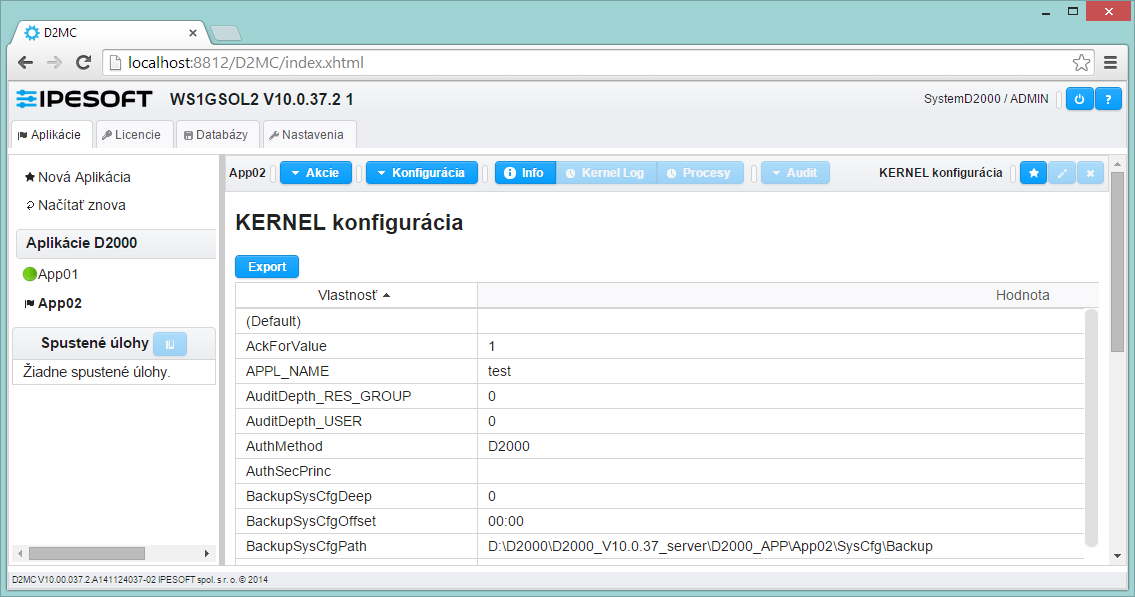 Konfigurácia parametrov kernela