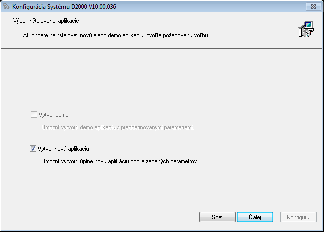 Výber typu aplikácie