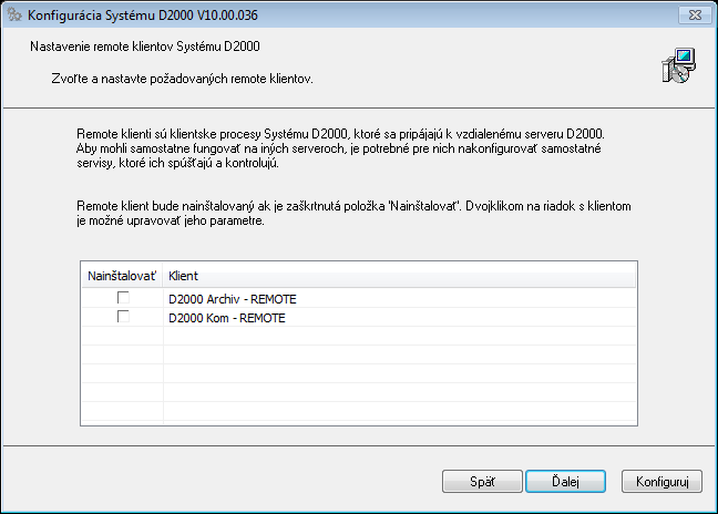 Nastavenie remote klientov
