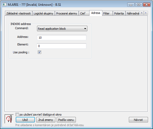 Konfigurácia meraných bodov