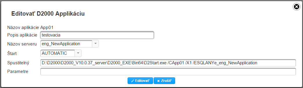 Editácia aplikácie