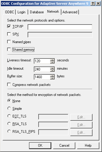 Nastavenie sieťových parametrov ODBC