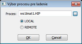 Výber procesu pre ladenie
