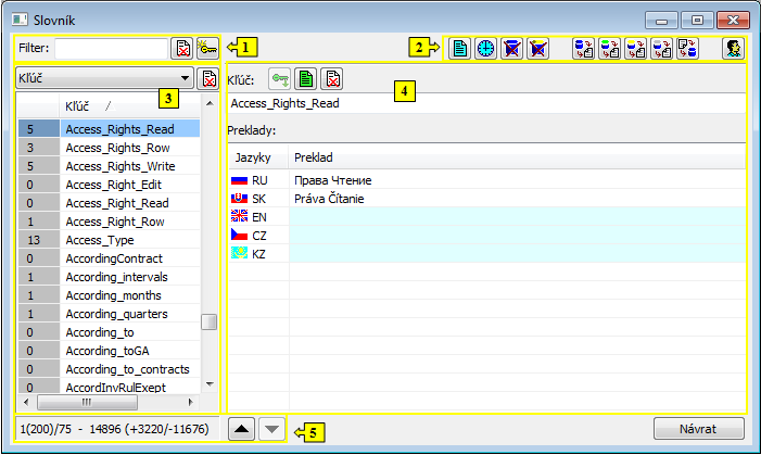 Konfigurácia slovníka