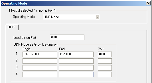 Konfigurácia módu - prevodník NPort