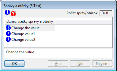 Message action dialog