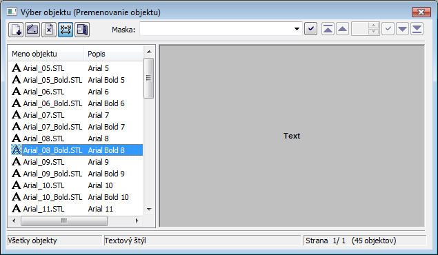 Zoznam textových štýlov