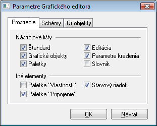 Parametre GrEditora - Prostredie
