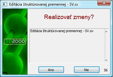 Potvrdenie pre uloženie zmien