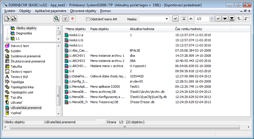 Exportovací podadresár