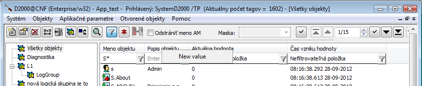 Položka New Value