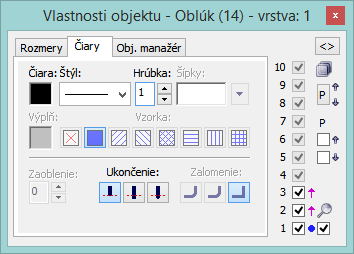 Paletka Vlastnosti objektu