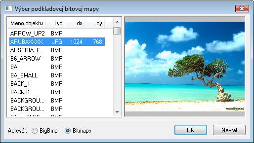 Zoznam podkladových bitových máp