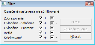 Definovanie použitia filtra