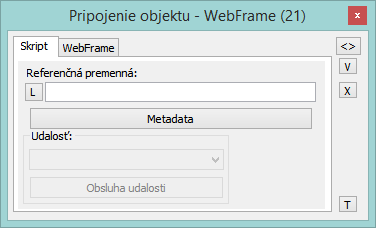 Paletka Pripojenie objektu