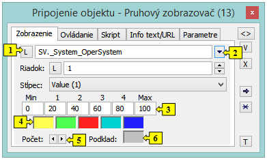 Paletka Pripojenie objektu