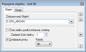 Paletka Pripojenie objektu