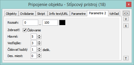 Paletka Pripojenie objektu - Parametre 2
