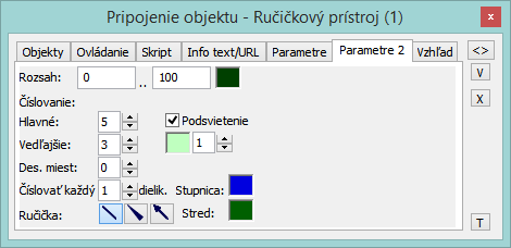 Paletka Pripojenie objektu - Parametre 2 Paletka Pripojenie objektu - Parametre 2