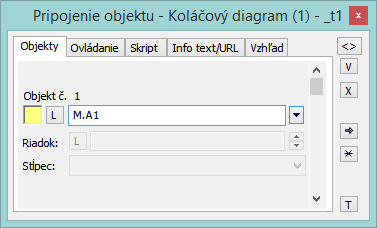 Paletka Pripojenie objektu