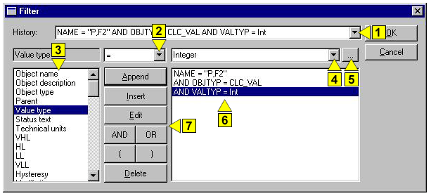 Okno na definovanie výberového filtra Okno na definovanie výberového filtra