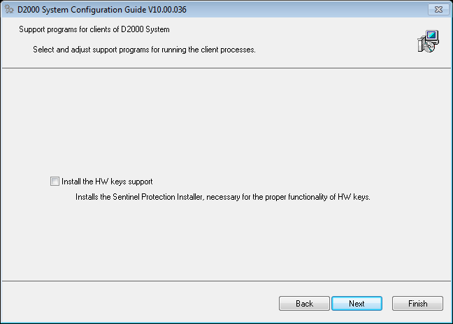 Settings of support programs