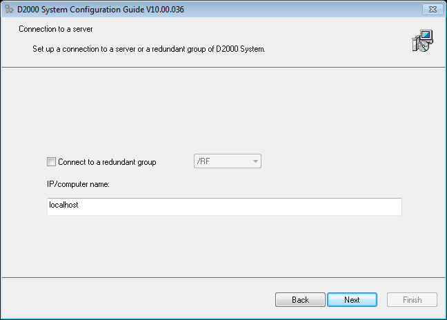 Settings of connection to server