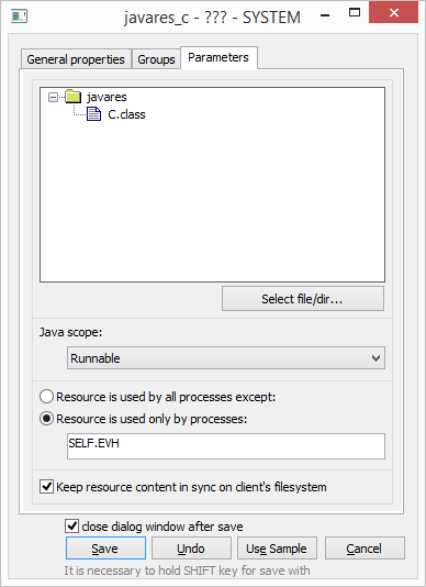 Konfiguračné dialógové okno