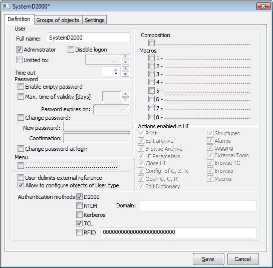 Nastavenie typu autentifikácie pre užívateľa