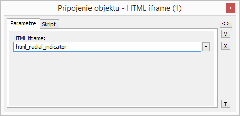 Paletka Pripojenie objektu - záložka Parametre Paletka Pripojenie objektu - záložka Parametre