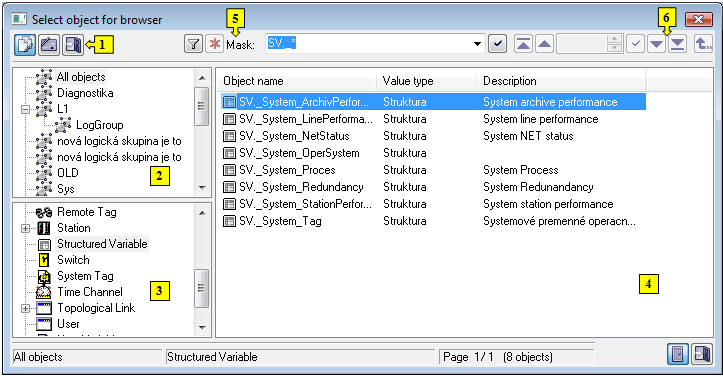 Selecting the objects