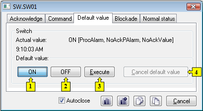Default value tab