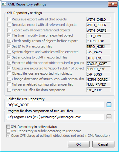 XML Repository settings XML Repository settings